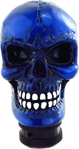 Miniatura 12 de Lunsom Pomo de palanca de cambios con forma de calavera de resina, perilla de palanca de cambios para transmisión de auto, compatible con vehículos