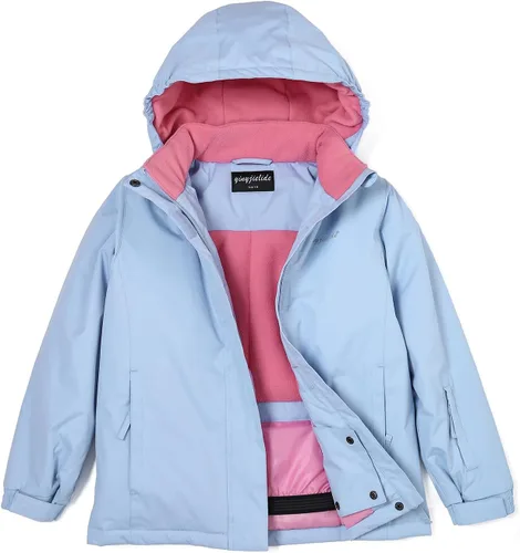 Miniatura 13 de Chaqueta de esquí impermeable para niñas, chaqueta de snowboard para exteriores, resistente al viento, con forro polar, abrigo de nieve cálido