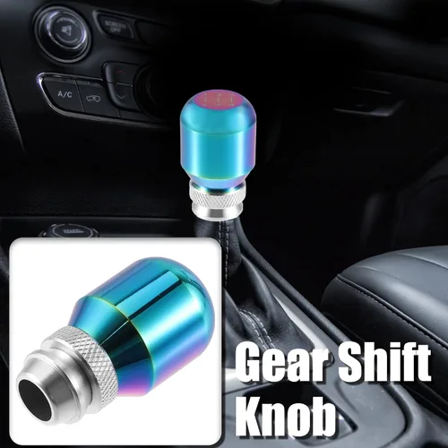 Miniatura 2 de X AUTOHAUX 1 juego de 5 velocidades universal de coche ajustable perilla de palanca de cambios de aleación de aluminio multicolor para la mayoría