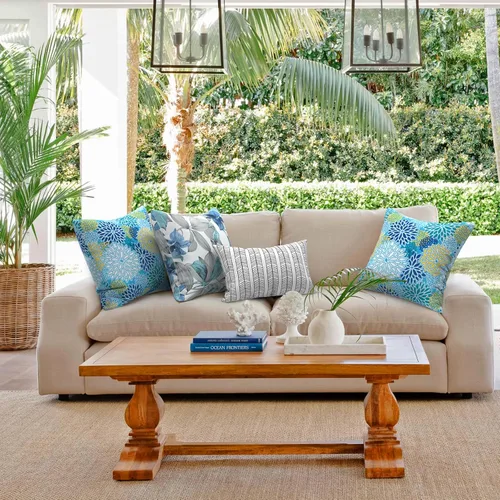 Miniatura 426 de Juego de 2 almohadas para exteriores de 16 x 16 pulgadas, repelentes al agua con interiores, para muebles de patio, hogar, jardín, geometría bohemia