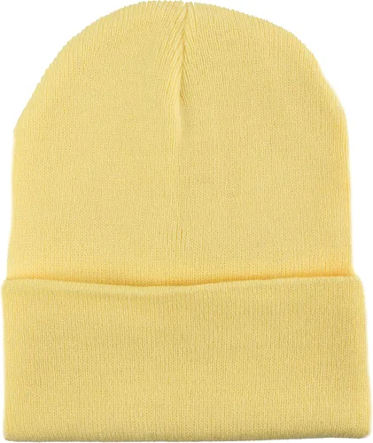 Gorro tejido color amarillo minion, talla única Se ajusta a la mayoría, Amarillo