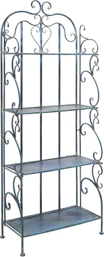 Miniatura 11 de SAFAVIEH Tyrique - Estante de hierro forjado victoriano rústico marrón rústico de 4 niveles, soporte de metal para plantas, estante para panadero