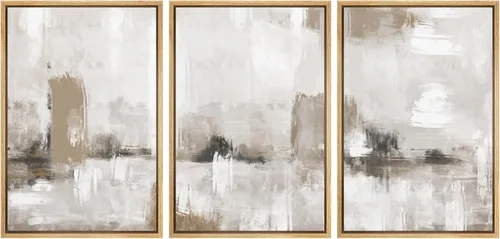 Miniatura 23 de SIGNFORD Impresión en Lienzo Enmarcado Conjunto de Arte de Pared Arte Abstracto Terroso en Tonos Marrón Profundo y Beige Arte Moderno Decorativo