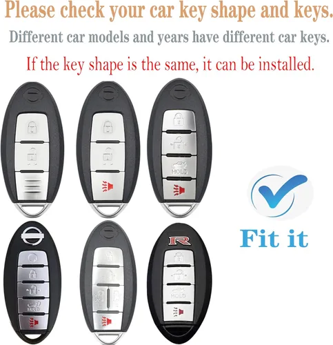 Miniatura 2 de Kirsnda Funda para llavero Nissan con llavero, TPU suave que protege la llave del coche compatible con Altima Rogue Maxima Pathfinder, ect 3/4/5 Azul