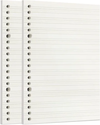Miniatura 7 de Zelten 1 paquete A5 de 80 hojas/160 páginas 4 en 1 rayado cuadrado punteado en blanco hojas sueltas perforadas papel de repuesto de papel