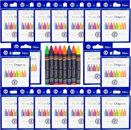 Miniatura 8 de Color Swell Paquete de crayones de neón, una caja de divertidos crayones de neón de calidad para profesores, duraderos para niños, estudiantes