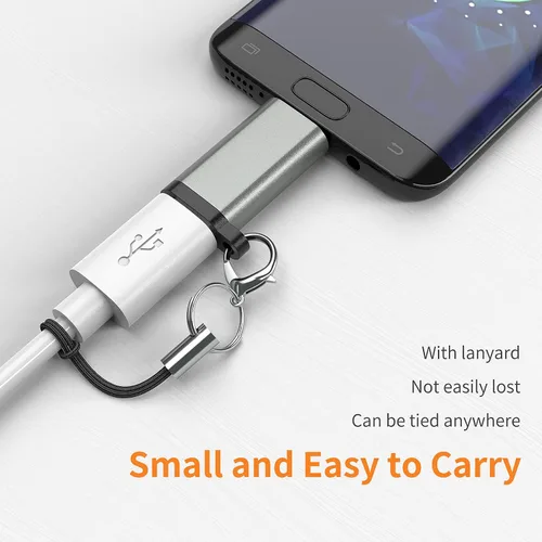 Miniatura 5 de Adaptador USB-C a Micro USB, paquete de 3 unidades USB tipo C hembra a micro USB macho convertidor USB C a Micro B 2.0 carga y sincronización