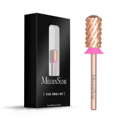 Miniatura 32 de MelodySusie Brocas de uñas de seguridad, brocas de carburo de 2,38 mm de barril grande y parte superior redonda y suave, adecuadas para manicura