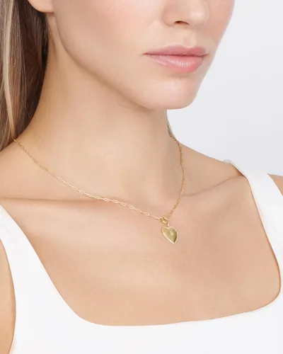 Miniatura 2 de Jewelry Atelier Collares de corazón rellenos de oro dije de corazón con relleno de oro amarillo de 14 quilates con cadena de clip sólido para mujer
