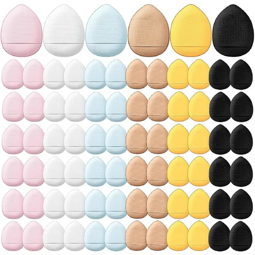 Miniatura 8 de Gerrii 72 piezas de mini soplo de polvo, esponja de maquillaje de dedos, esponja suave para maquillaje, maquillaje para base, polvo facial, ajuste