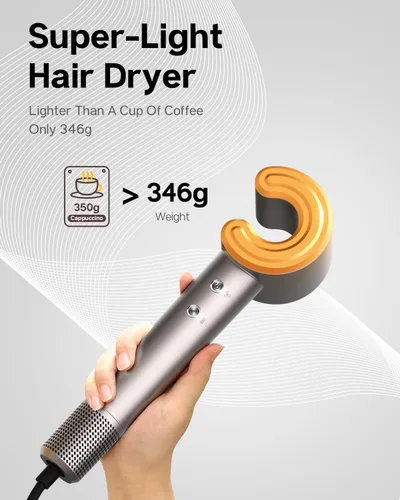 Miniatura 5 de Secador de pelo para mujer, motor sin escobillas de alta velocidad de 110,000 RPM, tecnología de plasma, secado rápido en 5 minutos, 5.15 oz, ligero