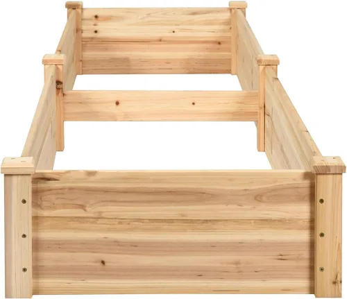 Miniatura 9 de Kit de jardinería Giantex, tipo cama de madera, para cultivar plantas y vegetales, Madera
