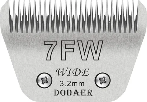 Hojas para aseo de mascotas para perros desmontables - Tamaño 7FW, hoja ancha para aseo de perros, longitud de corte 3.2 mm (1/8"), compatible con