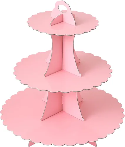 Miniatura 12 de Soleebee Soporte para Cupcakes de 3 Niveles, Torre de Cupcakes de Cartón, Torre de Soporte para Pasteles de Postre para Decoración de Cumpleaños