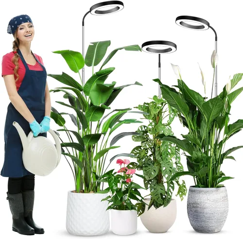 Miniatura 9 de wolezek Luces de cultivo para plantas de interior de espectro completo, 80 LEDs luz de cultivo de 3 colores, luces de plantas de 65 pulgadas
