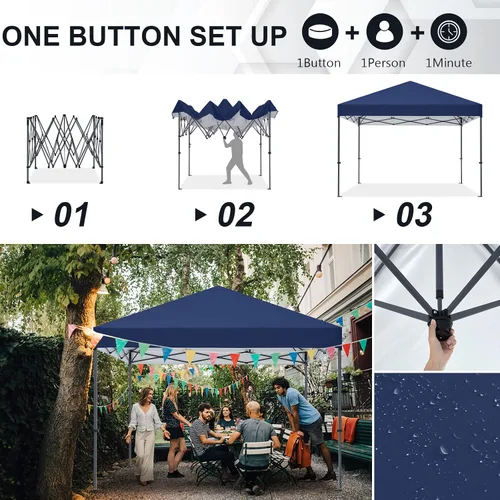 Miniatura 2 de COOSHADE - Tienda de campaña fácil de montar 8x8 pies (azul marino)
