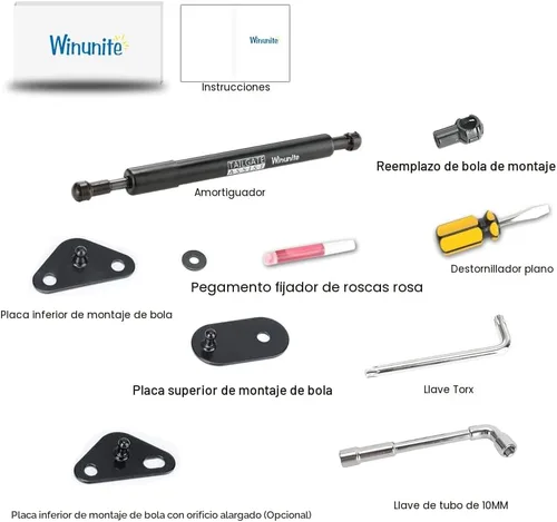 Miniatura 5 de Winunite Compatible con F150 2015-2025 Asistente de Compuerta Trasera – Material de Acero Inoxidable, Descenso Controlado Silencioso, No Más