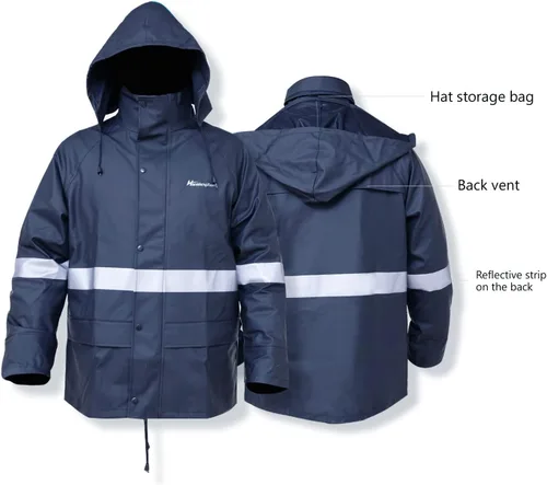 Miniatura 13 de Trajes de lluvia para hombre, impermeable, traje de lluvia resistente, abrigos de lluvia, chaqueta y pantalones, ropa de lluvia