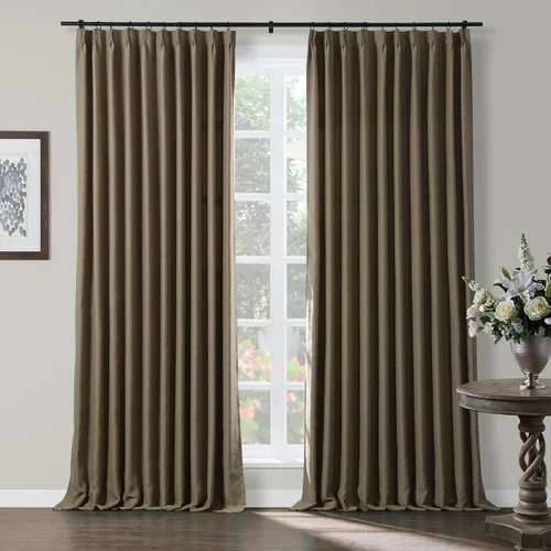 Miniatura 14 de TWOPAGES Cortinas plisadas opacas de 63 pulgadas de largo para ventanas pequeñas, cortinas opacas con aislamiento térmico para oscurecer