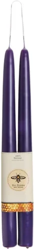 Miniatura 14 de Big Dipper Wax Works Velas cónicas de cera de abeja bañadas a mano color azul cielo, 12 x 7/8 pulgadas, paquete de 2, cera de abeja 100% pura, larga