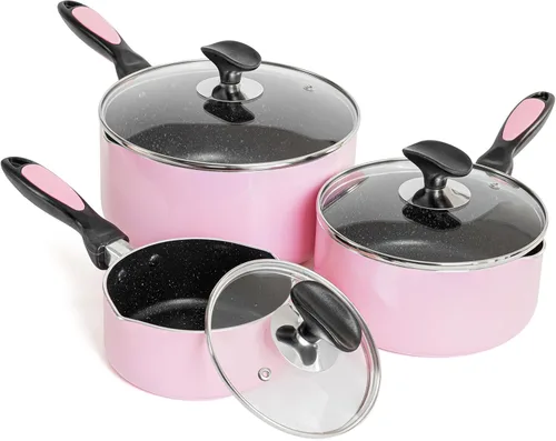 Miniatura 7 de Cacerola antiadherente con tapa, sartén antiadherente de 1 cuarto y 2 cuartos y 3 cuartos con asa de silicona, pequeña olla de leche con tapa