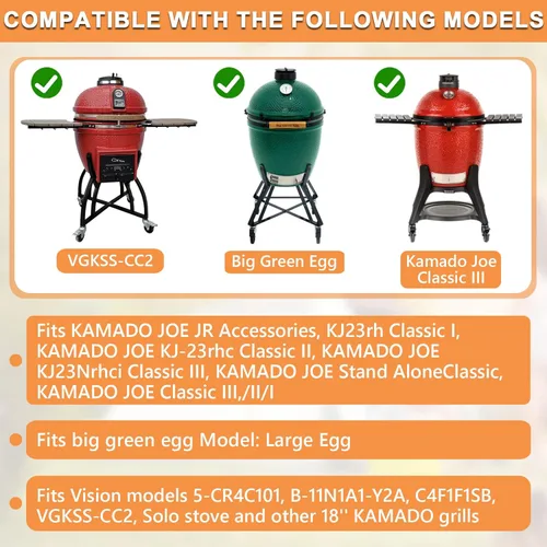 Miniatura 2 de Rejilla de parrilla de 18 pulgadas y repuesto para parrilla Kamado Joe Accesorios Classic III, II, I Stand-Alone, estufa individual, para rejilla