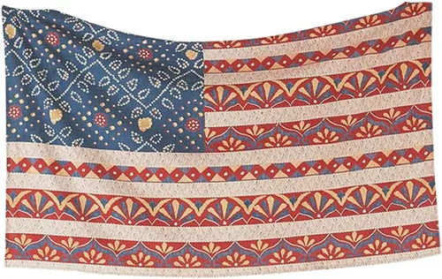 Tapiz de pared de 59 x 79 pulgadas, tela de poliéster, diseño vintage de bandera americana, cabecero, decoración del hogar