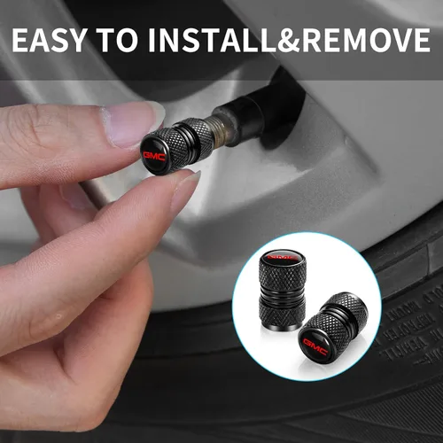 Miniatura 2 de Tapa de vástago de válvula de neumático para GMC cubierta de vástago de neumático de metal con junta tórica para cinturón, tapas de aire, accesorios