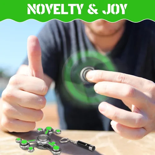 Miniatura 6 de Dilabnba Infinity Gear Fidget Spinners juguete para niños y adultos, juguete de metal fresco para aliviar el estrés, antiansiedad, luz que brilla