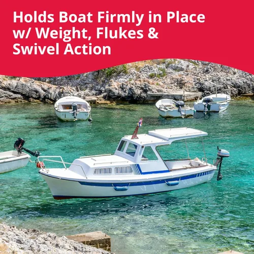 Miniatura 4 de SeaSense Anclaje de barco azul marino – Ideal para lanchas pequeñas, pontones, embarcaciones de pesca, kayaks y más, ideal para fondos rocosos
