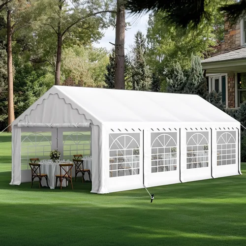 Miniatura 11 de Green Party - Carpa para fiesta de 16 x 20 pies, carpa para eventos de bodas de alta resistencia con 3 bolsas de transporte y paredes laterales