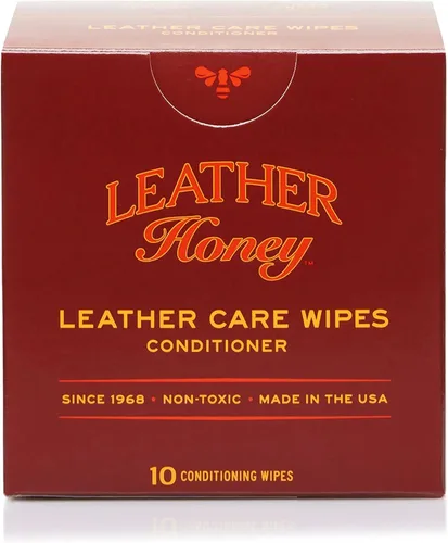 Toallitas Acondicionadoras Leather Honey: Restaura el Cuero Sobre la Marcha. Protege y Acondiciona Cualquier Color de Sofás de Cuero, Asientos de