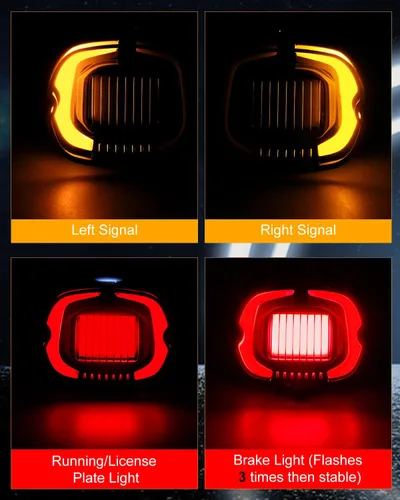 Miniatura 4 de Luz LED estroboscópica de freno y cola, señales de giro traseras, luz trasera ahumada compatible con Harley Dyna Sportster Road King Electra Glide