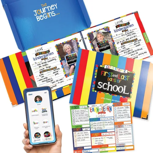 Miniatura 16 de Libro de recuerdos escolares Class Keeper Álbum de recortes para niños – preescolar a universidad Bolsillo de recuerdo para cada grado Páginas