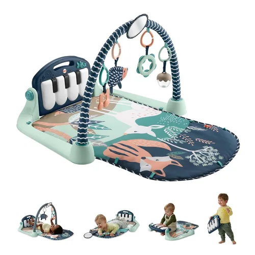 Miniatura 2 de FISHER-PRICE BABY Alfombra de juego Kick & Play Piano Gym con juguetes musicales y sensoriales para recién nacidos hasta niños pequeños, juguetes