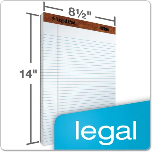 Miniatura 4 de Tops 7573 - Bloc de escritura legal perforado para uso diario, 8.5 x 14 pulgadas, blanco, 12 unidades (paquete de 1)