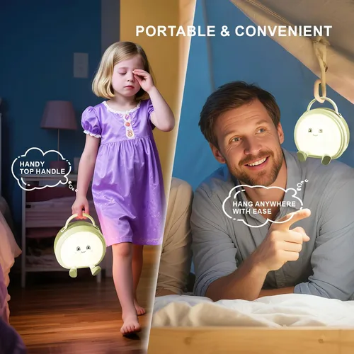 Miniatura 7 de Luz nocturna para niños, lámpara de mesa y mesita de noche inalámbrica táctil portátil para guardería, lactancia materna, dormitorio, 3 niveles