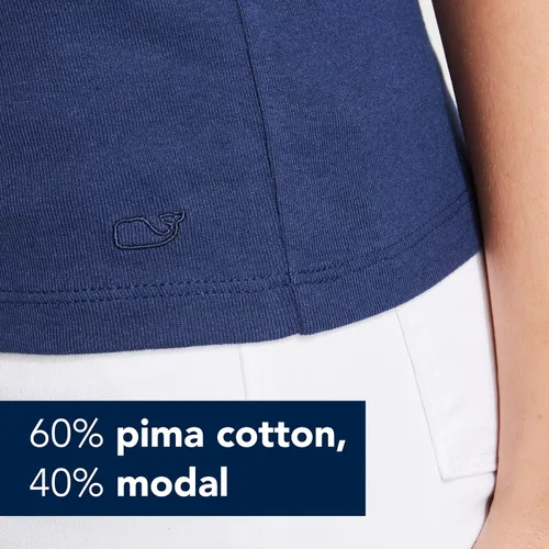 Miniatura 3 de vineyard vines Camiseta simple de manga corta con cuello en V para mujer