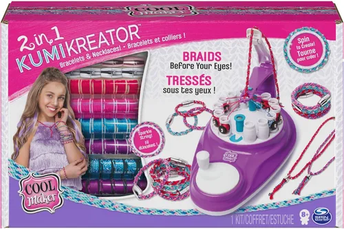 Cool Maker, kit KumiKreator para hacer pulseras y collar de amistad con cuentas y trenzado, juguetes de manualidades y artes para niñas de 8 años en