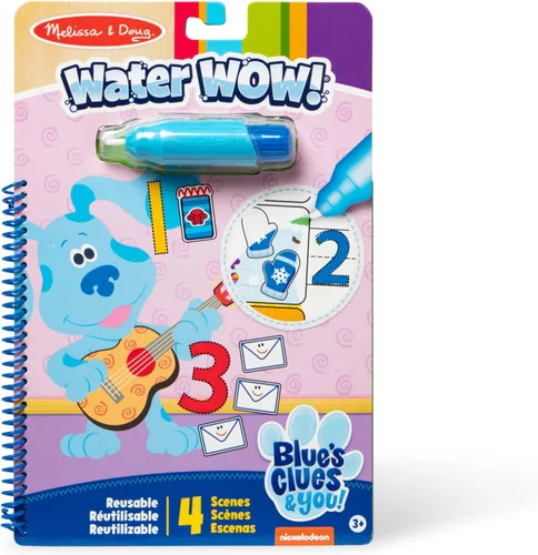 Melissa & Doug Blues Clues & You! Water Wow!! Counting Water Reveal Libro de viaje | Bloc de actividades | 3+ | Regalo para niño o niña