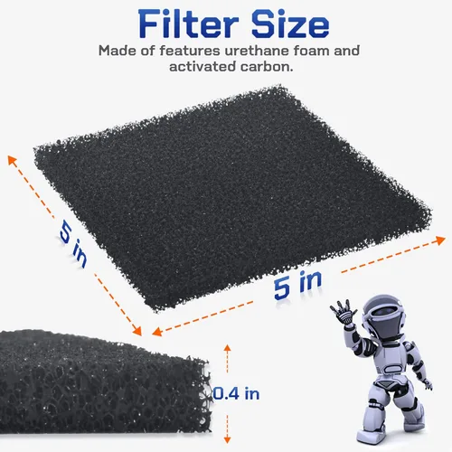 Miniatura 5 de Antidious Paquete de 5 filtros de carbón activado para extractor de humos, filtro portátil de absorción de humo, equipo de extracción de ventilador