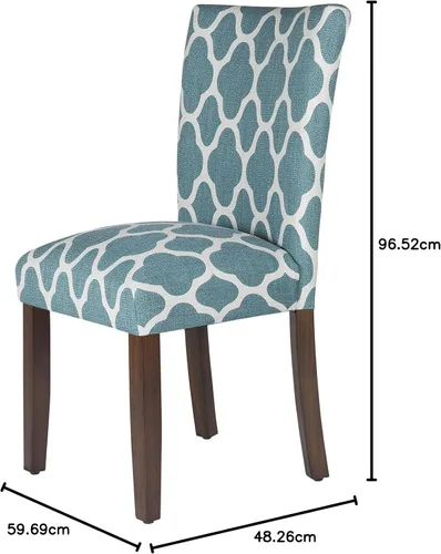 Miniatura 107 de Homepop Silla de comedor con detalles festoneados, sillas de comedor Parsons tapizadas, muebles decorativos para el hogar, tejido gris claro