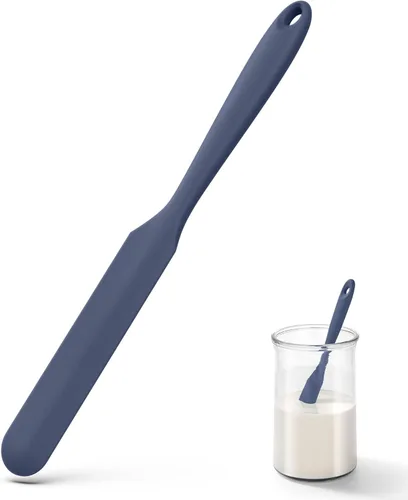 U-Taste Espátula delgada de silicona para tarros: resistente al calor hasta 600ºF, grado alimenticio, de 10 pulgadas de largo, estrecha, para agitar