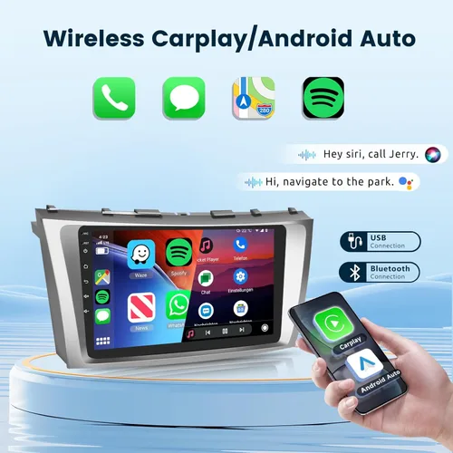 Miniatura 3 de Radio de coche 5GHz-WiFi 2G+64G para Toyota Camry 2006 2007 2008 2009 2010 2011 con CarPlay Android Auto, 9 pulgadas pantalla táctil Android 15