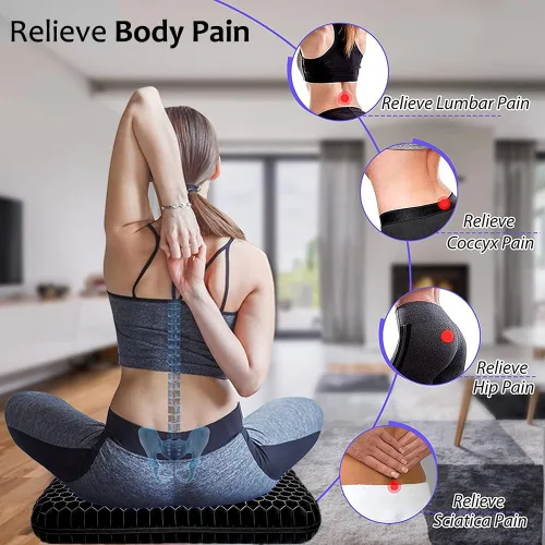 Miniatura 7 de Cojín de gel para sentarse durante mucho tiempo, cojín de gel extra grueso para silla de ruedas, almohadillas suaves para sillas de oficina, hogar