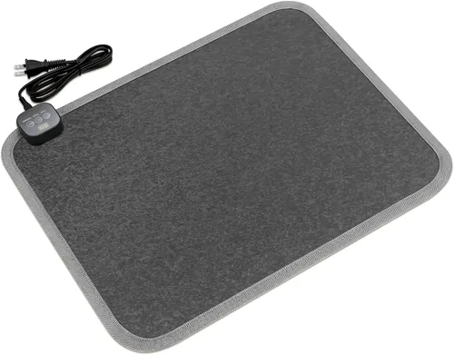 Miniatura 8 de Calentador de pies debajo del escritorio, tapete calefactable de 15.9 x 19.9 pulgadas, 110 V, temperatura ajustable, calentador eléctrico