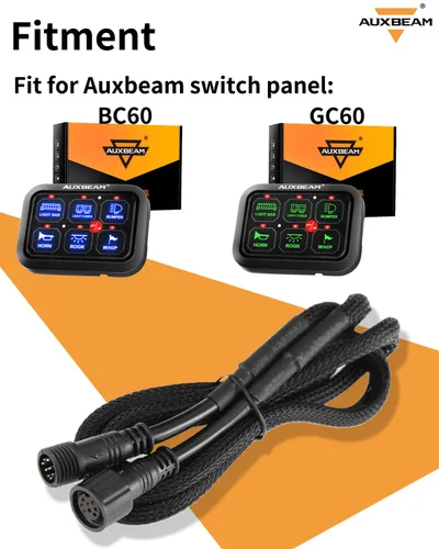 Miniatura 4 de Auxbeam Extensión de arnés de cableado de 8 pines de 3.94 pies para panel de interruptor Auxbeam de 6 vías BC60, controlador de interruptor GC60