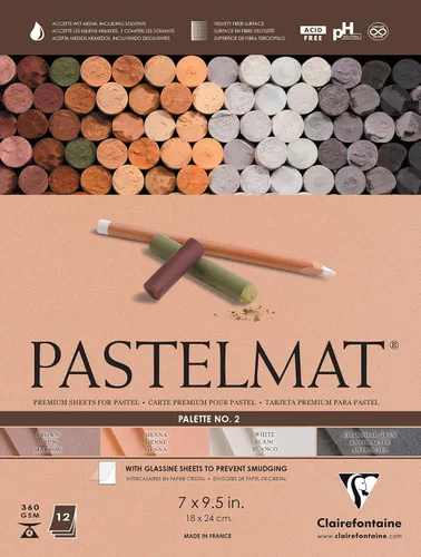 Miniatura 10 de Clairefontaine Pastelmat - Papel especial para pastel (encolado, 30 x 40 cm) - Paleta No. 5 - (12 x 15 3/4 pulgadas) - 360g - 12 hojas - Verde Verde