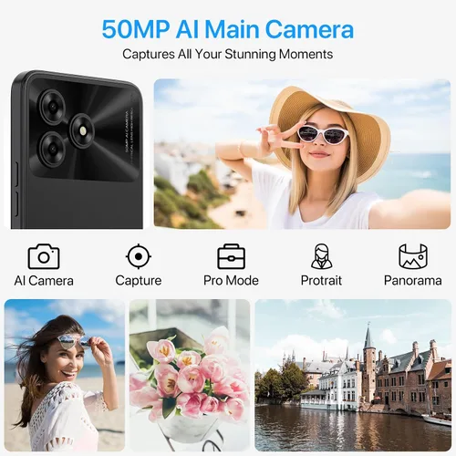 Miniatura 6 de UMIDIGI Teléfono inteligente G5 Android 13, 5000mAh 8+128GB/TF 1TB Expand, Pantalla ultra delgada de 6.6 pulgadas, Cámara AI de 50MP, huella
