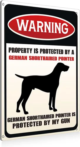 Miniatura 7 de BEASTZHENG Letreros de metal divertidos de advertencia de perro para decoración de pared, propiedad está protegida por un beagle está protegido por